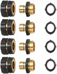 Cbumane Garden Hose Fitting Quick Connector, 3/4 Inch Male and Female Garden Hose Fitting Quick Connector ，Garden Hose Connector(4 Set)