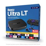 Roku Ultra LT 4K/HDR/HD Streaming Player with Enhanced Voice Remote, Ethernet, MicroSD with Premium 6FT 4K Ready HDMI Cable