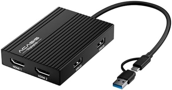 ACASIS USB C to Dual HDMI DisplayLink Adapter, 4K@60Hz, 2 HDMI & 3 USB-A Ports, 100W PD Charging, USB C DisplayLink Docking Station for Mac M1/M2/M3/Windows,USB A/C to Dual Monitor Adapter (Black)