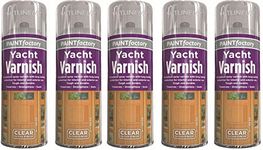 5 x All Purpose Yacht Varnish 400ML - Professional Gloss Finish Spray Wood Color Paint