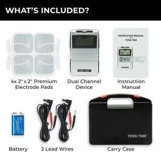 TENS 7000 Digital TENS Unit Muscle Stimulator – Pain Relief Device with Accessories