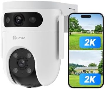 EZVIZ by Hikvision|1296P H9C Dual-Lens(3MP+3MP) Pan & Tilt Wi-Fi Camera|2-Way Talk|AI-Powered Human/Vehicle Detection|Active Defense with Siren and Strobe Light|Weatherproof Design|Upto 512GB Support