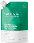 Geologie Cooling Hair Co-Wash | 4-in-1 Hair Cleanser, Conditioner, Mask & Serum | Tea Tree Oil, Aloe Vera, Squalane & Vitamin B5 Formula For Men & Women | Eco-Friendly Pouch 84% Less Plastic