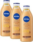 NIVEA Q10 Firming Plus Radiance Gradual Tan (400 ml), Firming Cream with Q10, Supports Gradual Tan, Tanning Moisturiser for a Sun-Kissed Radiant Glow (Pack of 3)