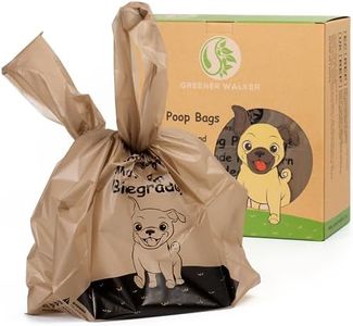 GREENER WALKER Tie Handles Poo Bags for Dog Waste, 600 Doggy Waste Bags Extra Thick Strong 100% Leak-Proof (Brown)