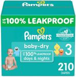 Pampers Diapers Size 3, 210 Count - Baby Dry Disposable Baby Diapers, ONE MONTH SUPPLY