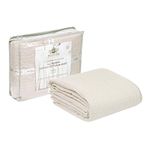 HILLFAIR 100% Combed Cotton Blanket– Twin Size Bed Blankets– Warm Soft All Season Breathable Lightweight Summer Blankets– Waffle Weave Home Decor Bed Blanket- Ivory Twin Bed Cotton Blankets/Bedcovers