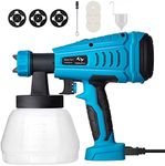 Tilswall Paint Sprayer, Electric Paint Gun with 1300ml Detachable Tank max 1200ml/min, 3 Spray Patterns, 3 Nozzle Sizes for Fence, Cabinet, Home Painting