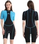 Jintaleco Wetsuit Women,3/2mm Back Zip Shorty Wetsuit,Neoprene Wet Suit for Diving Snorkeling Surfing Swimming