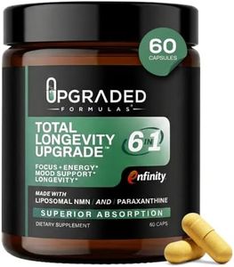 Upgraded Formulas Total Longevity Upgrade – 6-in-1 NMN Supplement with Liposomal NMN, NAD+ Support, Paraxanthine, Resveratrol, Quercetin, PQQ – Energy, Focus & Cellular Health Formula, 60 Capsules