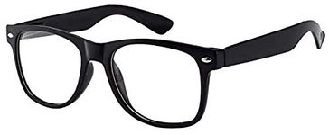 Kids Nerd Glasses Clear Lens Geek Fake Eyeglasses for Girls Boys Eyewear Age 4-12 (Black)