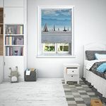 Lister Cartwright Photographic Blackout Roller Blinds For Bedroom Windows - (120 x 140 cm) Easy to Fit Polyester Roller Blinds For Windows With Child Safety Included - Scenic Sailing
