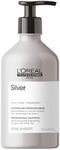 L'Oréal Professionnel Anti-Yellow Tint Hair Shampoo for White, Grey & Bleached Hair, Purple Pigments, Series Expert, Silver Shampoo, 500 ml
