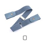 Kshavi - Elastic Belt for Women No Buckle Belt Stretch Belt Invisible Belt Web Strap Belt with Flat Buckle for Unisex for Jeans Pants (DENIM BLUE)