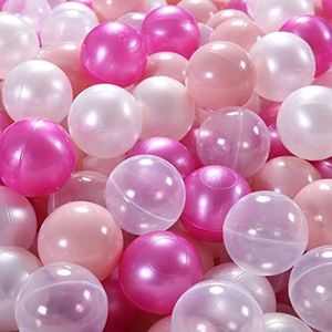 GUESVOT Ball Pit Balls Plastic Balls for Ball Pit BPA Free Plastic Balls Crush and Smash Proof Balls 100pcs 2.2" Set for Toddlers for Play Tent Tunnel (Pink Mix)