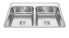KINDRED CDLA3322-6-1N Creemore Double Bowl Kitchen Sink, Stainless Steel