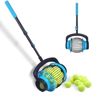 Tennis Ball Collector Roller,Tennis Ball Picker Upper,No Bending Tennis Rolling Picker for 1.5"-3" Balls,Foldable Tennis Ball Picker for Up to 20 Tennis Balls,1 Year Service For Tennis Ball Collector
