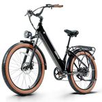 CEAYA Electric Bike Aluminum 26IN Urban E bike 15MPH 20Ah 60KM Distance Fat Tyre Electric Bicycle Men Womens Pedal Assist with 7 Speed Shifter,Front Suspension,Disc Brake,Digital Display