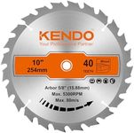 KENDO 1-Pack 10 Inch 40T Carbide-Ti