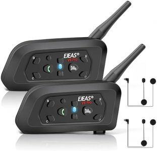 EJEAS Motorcycle Helmet Bluetooth Headset V6 Pro, 2-Way 1200M Motorbike Helmet Intercom Communication System for Ski/ATV/Dirt Motorbike/Off Road for Full-face Helmet Flip-up Helmets(2 Pack)