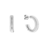 CKJ Calvin Klein Women's PLAYFUL REPETITION Collection Circle Earrings - 35000031, Silver, One Size