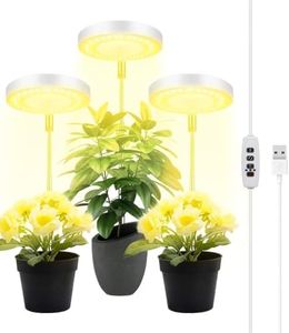 3 Pack Plant Grow Light, 48 LEDs Full Spectrum LED Plant Light for Indoor Plants, Height Adjustable, Auto On/Off Timer 3/9/12H Growing Lamp with 9 Dimmable Brightness