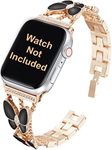 Zitel Bling Band Compatible with Apple Watch Straps for Women Girls, for Series 10 46mm, 45mm 44mm Series 9|8|7|6|5|4|3|2|1|SE2, Resin Butterfly Rhinestone Bands