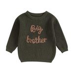 L&ieserram Baby Boy Knitted Jumper Sweater Newborn Kids Long Sleeve Knitwear Toddler Casual Top Clothes Brother Matching Pullover Outfit Grows Autumn Winter (Big Brother - Army Green, 2-3 Years)