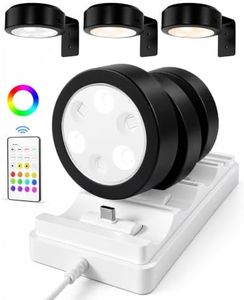 EZVALO Picture Lights for Wall with Charging Station, Rechargeable Battery Magnetic Poster Lights with 2 Color Temps & 12 RGB, Remote Dimmable Timer, Wall Decor Light for Art Display (6 Pack)