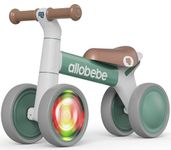 allobebe Colorful Lighting Balance Bike for 1 Year Old Girl Boy, Toddler Balance Bike for 12-36 Months, No Pedal 4 Silence Wheels, 1st Birthday Gifts