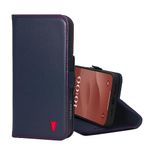 TORRO Leather Case Compatible with iPhone 15 Pro Max – Premium Leather Wallet Case with Kickstand and Card Slots (Compatible with Official MagSafe Chargers) - Navy Blue