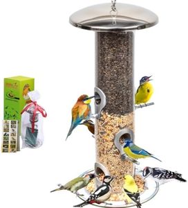 HEAVY DUTY stainless steel metal bird feeder, easy clean garden bird seed feeders hanging, bird feeders for small birds, bird feeders hanging for wild bird, hanging bird feeder for backyard BY PROVIDE