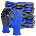 7Shield 5Pair Nylon Knitted Latex Rubber Coated Safety Hand Protection Working Gloves For Anti Cut Heat & Fire Resistant Industrial Gloves For Men Women (PACK OF 10Gloves) (blue black-5pair)