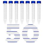 15ml Plastic Centrifuge Tubes, Membrane Solutions Test Tubes Sterile PP Conical Centrifuge Tube, Non- Pyrogenic, DN/RNase Free, Pack of 50