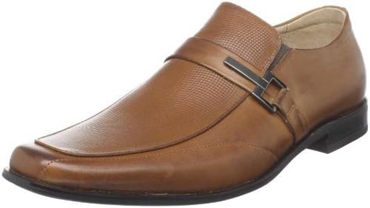 STACY ADAMS Men's Beau Moc Toe Bit Slip-On Loafer, Cognac, 10