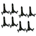 BANBERRY DESIGNS Black Wooden Easels Premium Quality Plate Holder Folding Display Stand - 9 Inch - Set of 8 Pieces