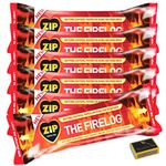 9 X ZIP Firelog. Instant Smokeless Fuel - DEFRA Approved! Fast Lighting Clean Burning, Easy, Cosy Fire for up to 90 Minutes & Tigerbox Safety Matches