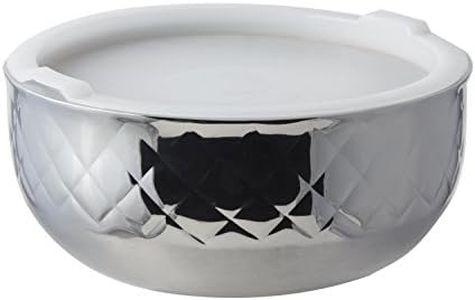 Bon Chef 9319DI Stainless Steel 3 Wall Diamond Collection Cold Wave Bowl with Cover, 3.4 Quart Capacity, 9-7/8" Diameter x 4-3/4" Height