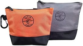 Klein Tools Zippered Tool Bags, Professional Stand-Up Tool Pouch 2-Pack, 165 mm Tall (Orange Bag) & 191 mm (Grey Bag)