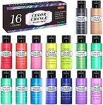 Shuttle Art Iridescent Acrylic Paint Set, 16 Chameleon Colours Colour Change Acrylic Paints in Bottles (60ml/2oz), Non-Toxic for Artists, Beginners Kids on Rocks, Crafts, Canvas, Wood, Ceramic