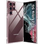 TheGiftKart Ultra-Hybrid Shockproof Back Cover Case for Samsung Galaxy S22 Ultra 5G | Camera Protection Bump | Hard Back Case for Samsung S22 Ultra (PC & TPU, Crystal Clear Back, Transparent Sides)