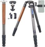 Carbon Fiber Tripod Monopod Heavy Duty Bowl Tripod with 75mm Bowl and Bowl Adapter ARTCISE HS80C Ultra Stable & Lightweight Professional Camera Tripod Stand Max Load 66 Pounds/30kg