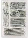 JKG® 250 Assorted Nails for Wood - Iron Nails Set | Masonry Nails, Hanging Pictures | Small, Medium, Long DIY Nails, Panel Pins | Flat Headed Woodwork & Home Decor Construction Nails (In Plastic Case)