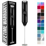 Zulay Kitchen Handheld Milk Frother - Hand Frother - Powerful Hand Blender for Matcha, Milk & Coffee - Handheld Whisk - Black