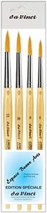 Da Vinci Série 303 Set de 4 Pinceaux Rond Synthetique de da Vinci ,6, 8 ,10 ,12. pour Aquarelle, Huile et Peinture Acrylique