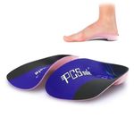 Pcssole's 3/4 Orthotics Shoe Insoles High Arch Supports Shoe Insoles for Plantar Fasciitis, Flat Feet, Over-Pronation, Relief Heel Spur Pain, Blue, XL:UK-M(8.5-10.5)