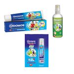 DABUR Odomos Mosquito Repellant Fabric Roll On - 8ml + Odomos Non-Sticky Mosquito Repellent Cream With Vitamin E & Almond - 50g + Odomos Naturals Mosquito Repellant Spray - 100ml