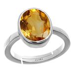 Clara Citrine Sunehla 6.5cts or 7.25ratti Silver Adjustable Ring for Men