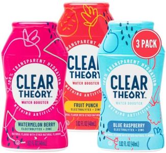 Clear Theory Water Flavoring Drops, Electrolytes Drink Mix, Water Enhancer Liquid, Flavored Hydration for Kids, Vegan, Gluten Free, Low Calories, Stevia, Variety Pack, 3 Pack, 1.62 Fl Oz Bottles