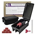 Pre Baited Rat Boxes - 2 Pack - Effective Rat Traps, Ideal Rat Trap and Rat Traps for Indoors Solution, Quick Setup and Ready to Use - Professional Rat Poisoning Indoors & Outdoors